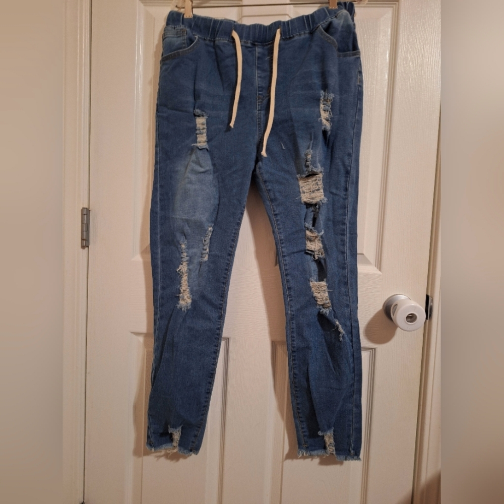 Drawstring jeans